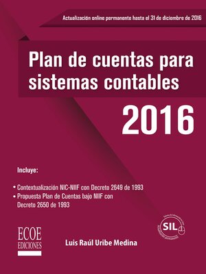 cover image of Plan de cuentas para sistemas contables 2016